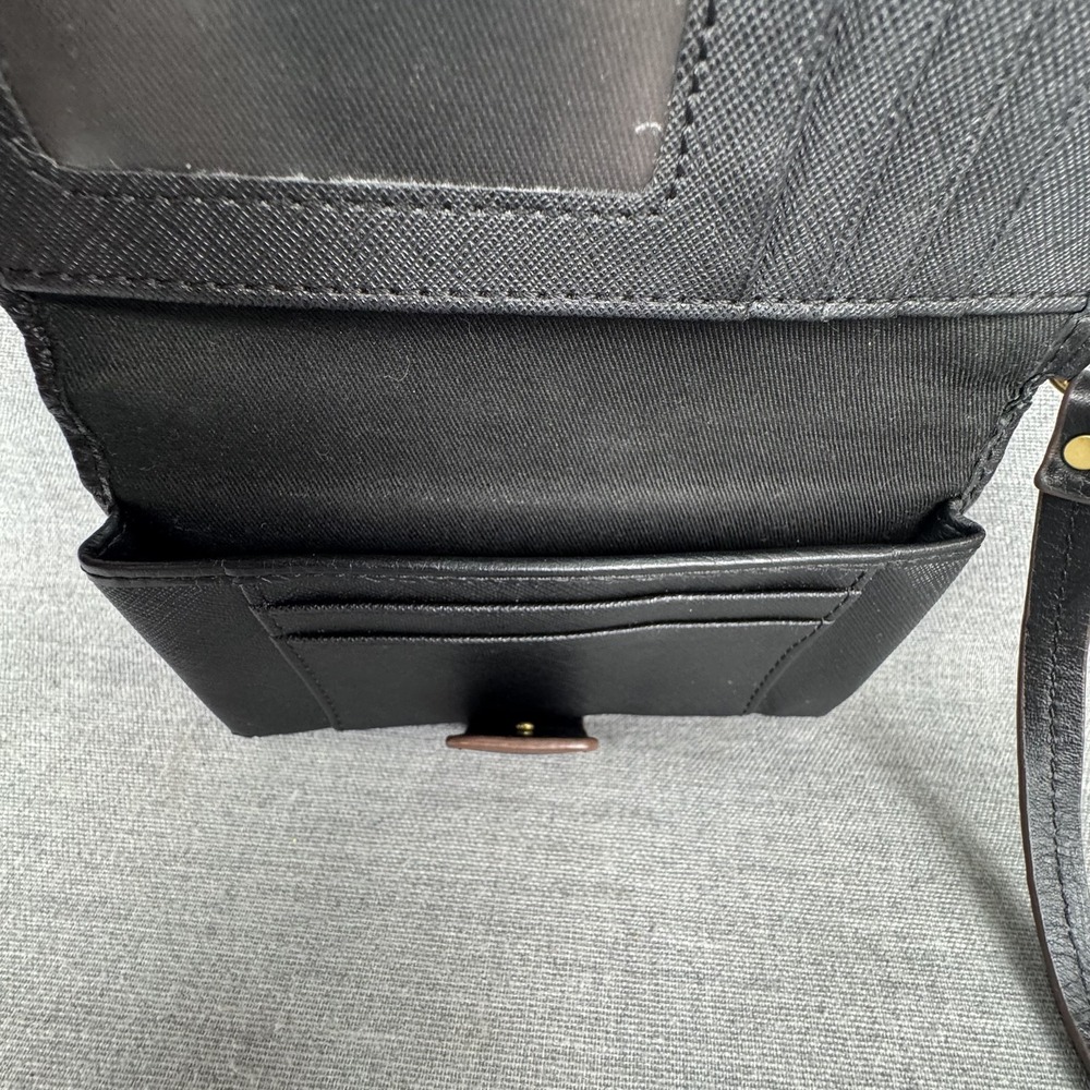 Fossil Wallet Womens Black Leather Wristlet Clutch Card Holder Zip Pocket Bag - Picture 7 of 10